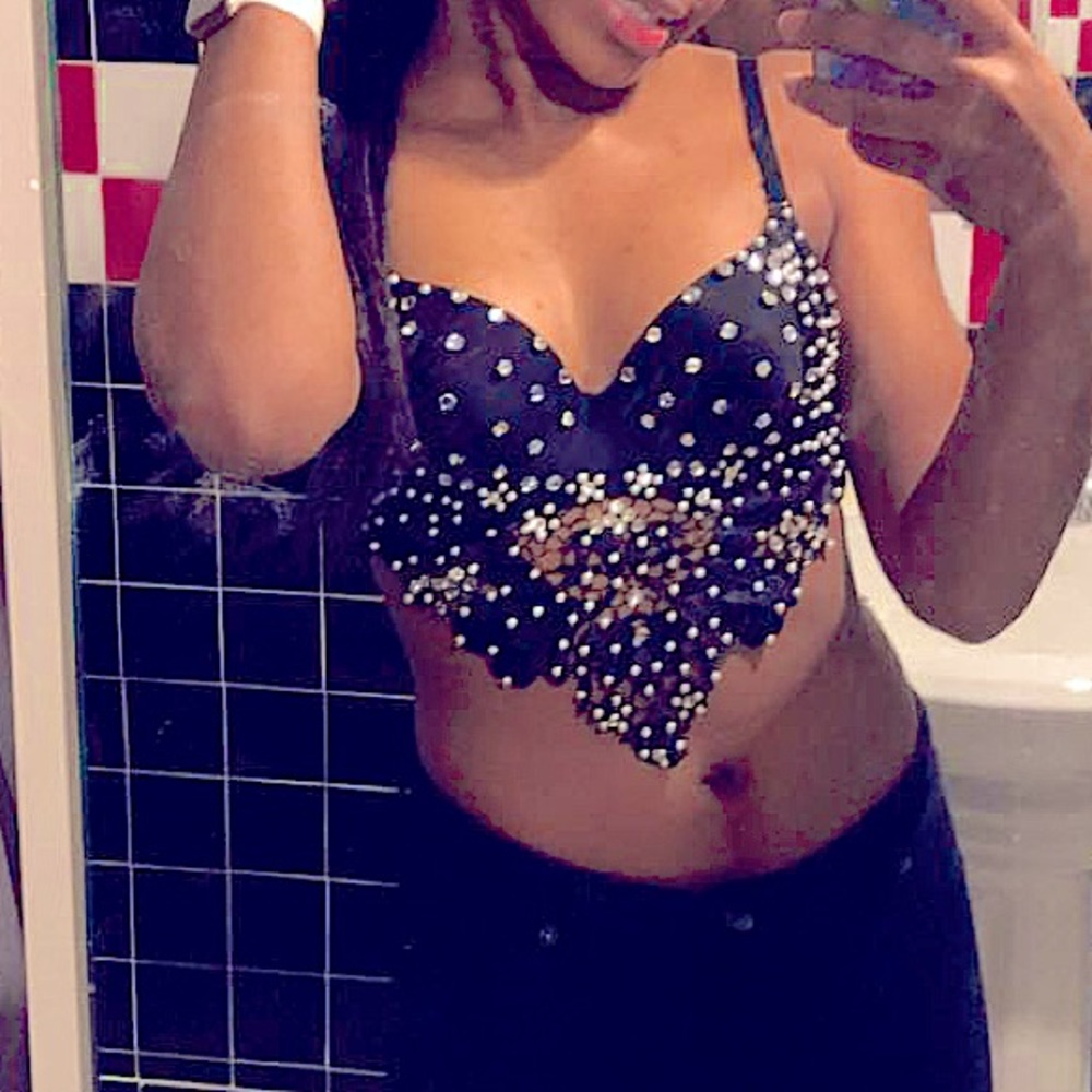 Black Rhinestone bralette